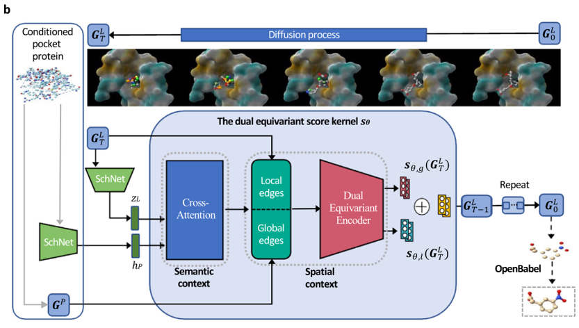 Diagram of diffusion model for drug discovery