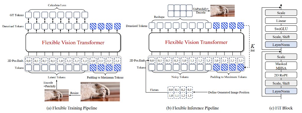 Flexible Vision Transformer architecture overview